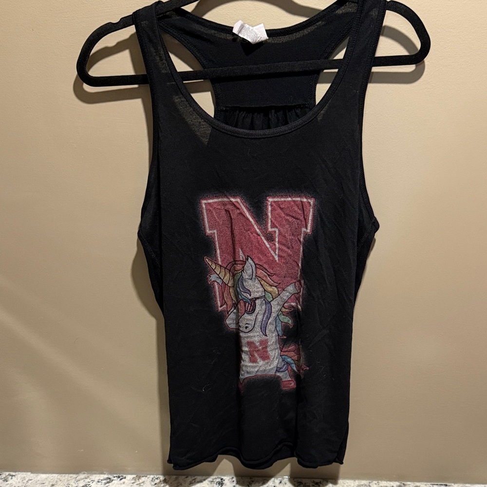 Black Tank Top with Red Graphic